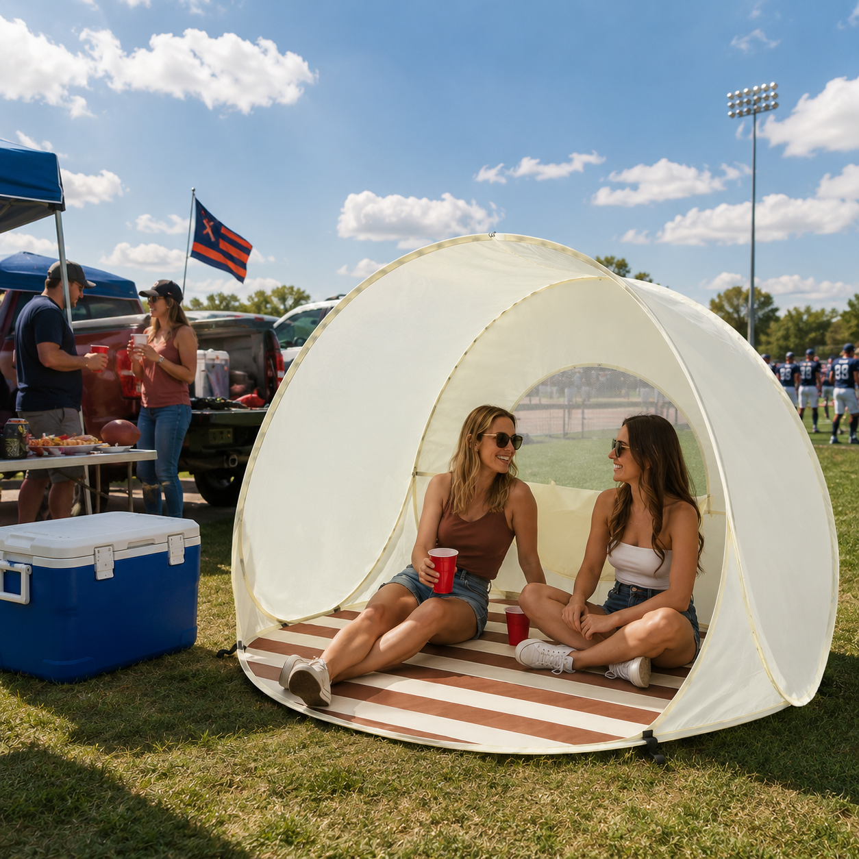 Sonnennest PopUp-Strandmuschel für 3–4 Personen mit Sofortaufbau