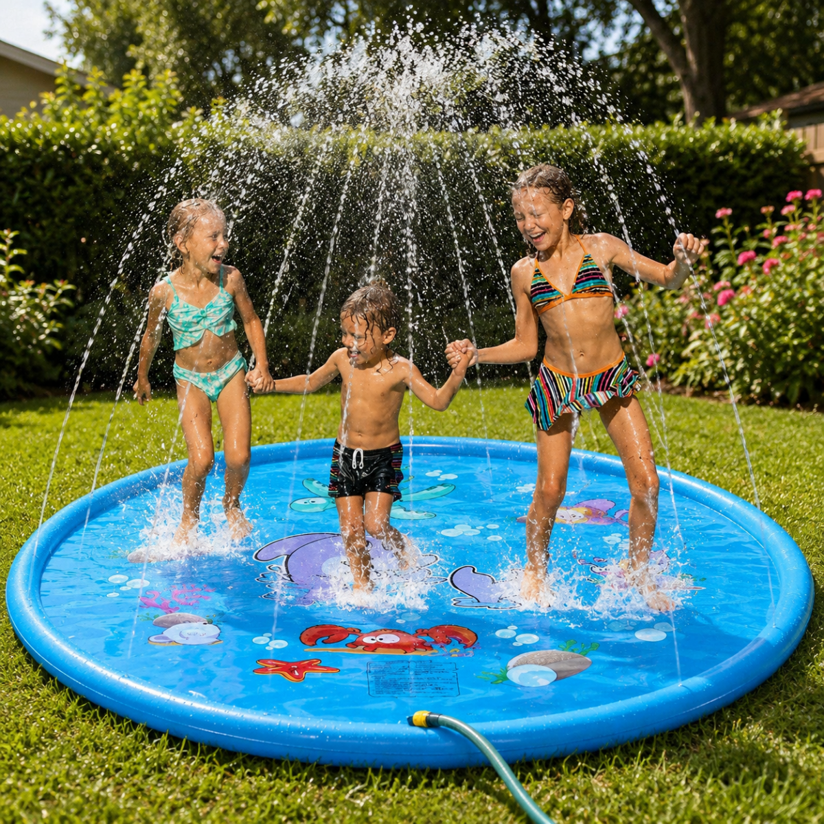 Splashora Aufblasbare Wasserspielmatte mit Sprühfunktion für Kinder