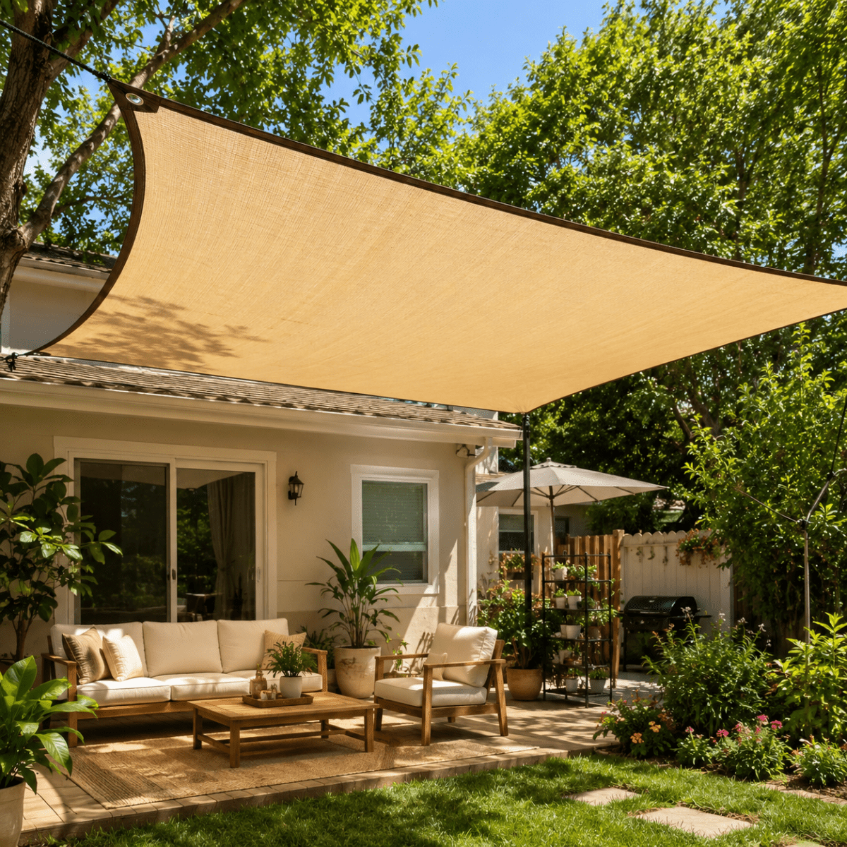 Solvexa UV-Sonnensegel für Garten Terrasse Balkon und Camping