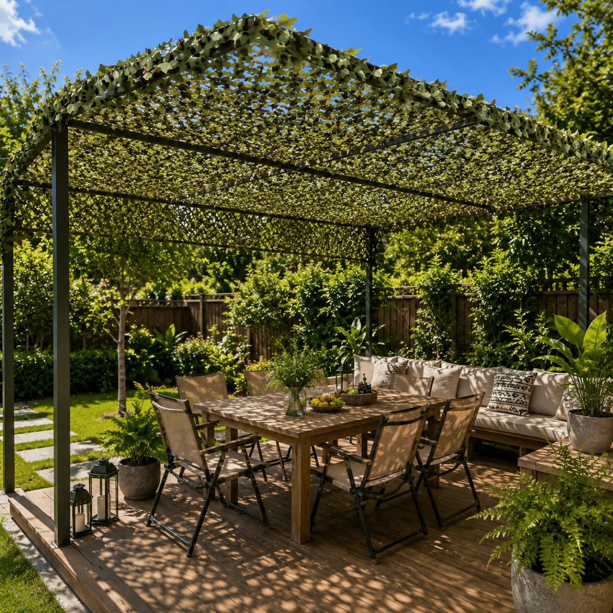Naturiva Sichtschutznetz mit Blattdesign für Garten Balkon und Terrasse