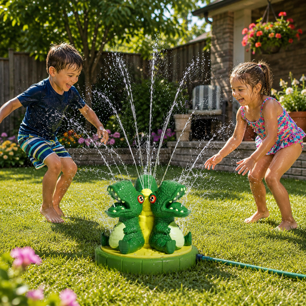 Jurasplash Dinosaurier Wassersprinkler für Garten und Sommerspiele
