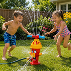 Hydrofun Wassersprinkler in Hydrantenform für Garten und Sommerspiele