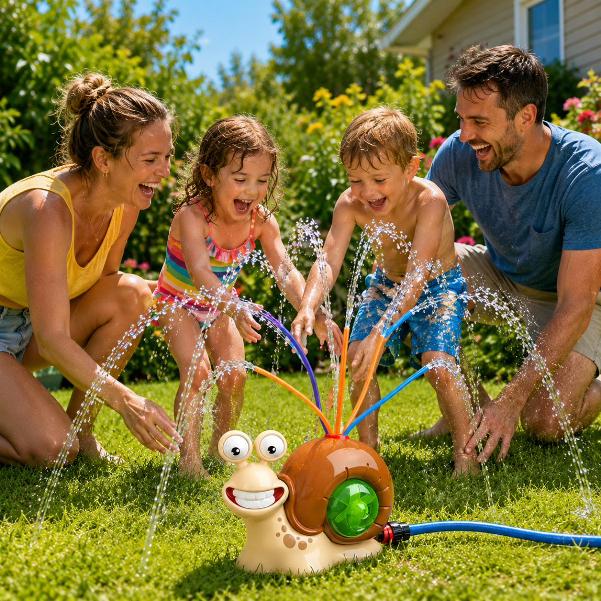 Aquanido Schnecken Wassersprinkler für Garten und Sommer Wasserspaß