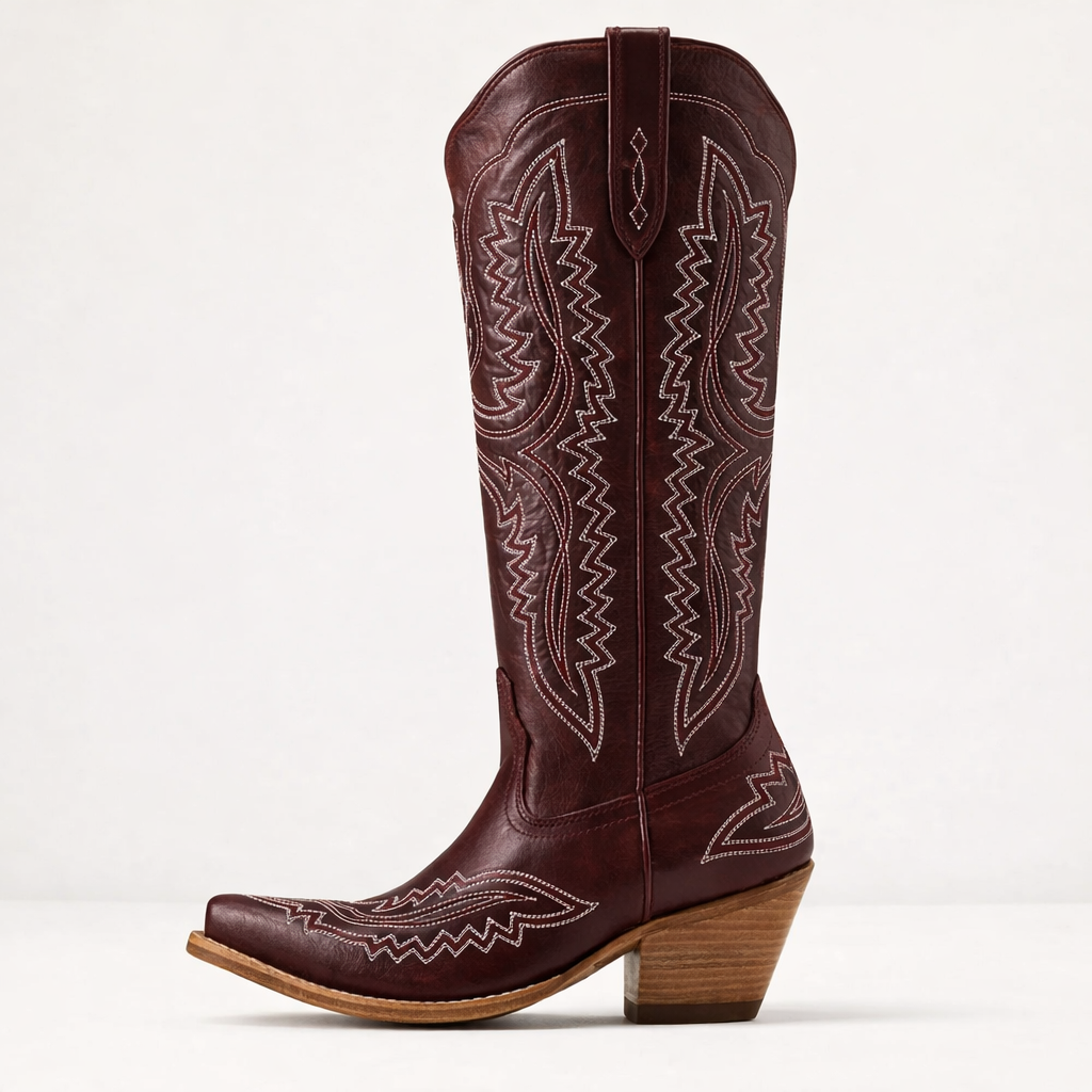 Westoria Cowboystiefel Damen – Bestickte Westernstiefel mit Absatz