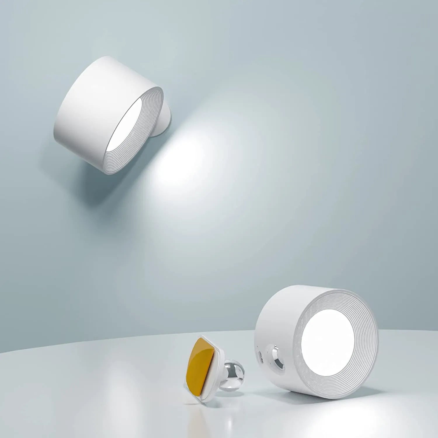 LED Wandleuchte kabellos mit drehbarem Kopf und USB-Aufladung