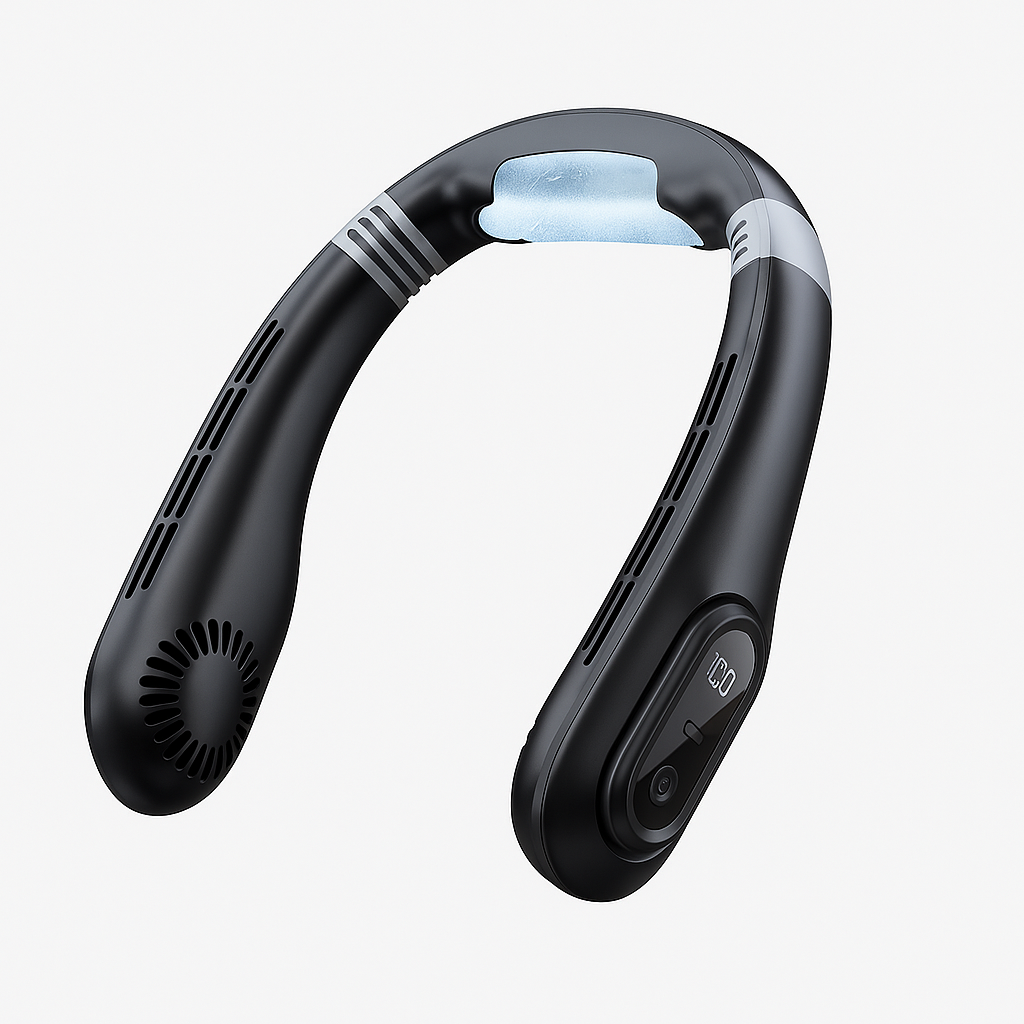 AirFlex Pro Nackenventilator mit Display & USB-C Akku 3000mAh