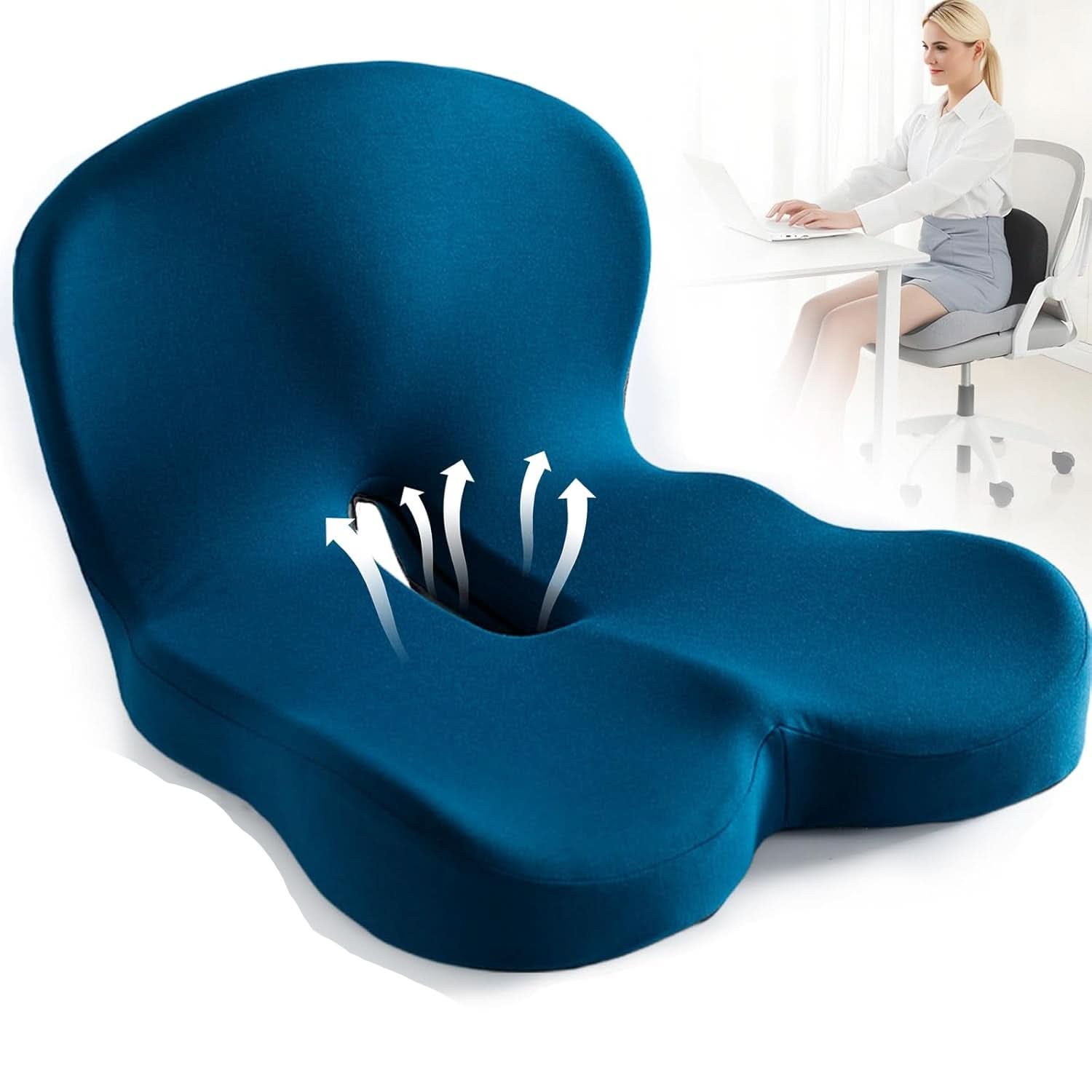 Comfortis memory foam siddepude til ergonomisk siddekomfort