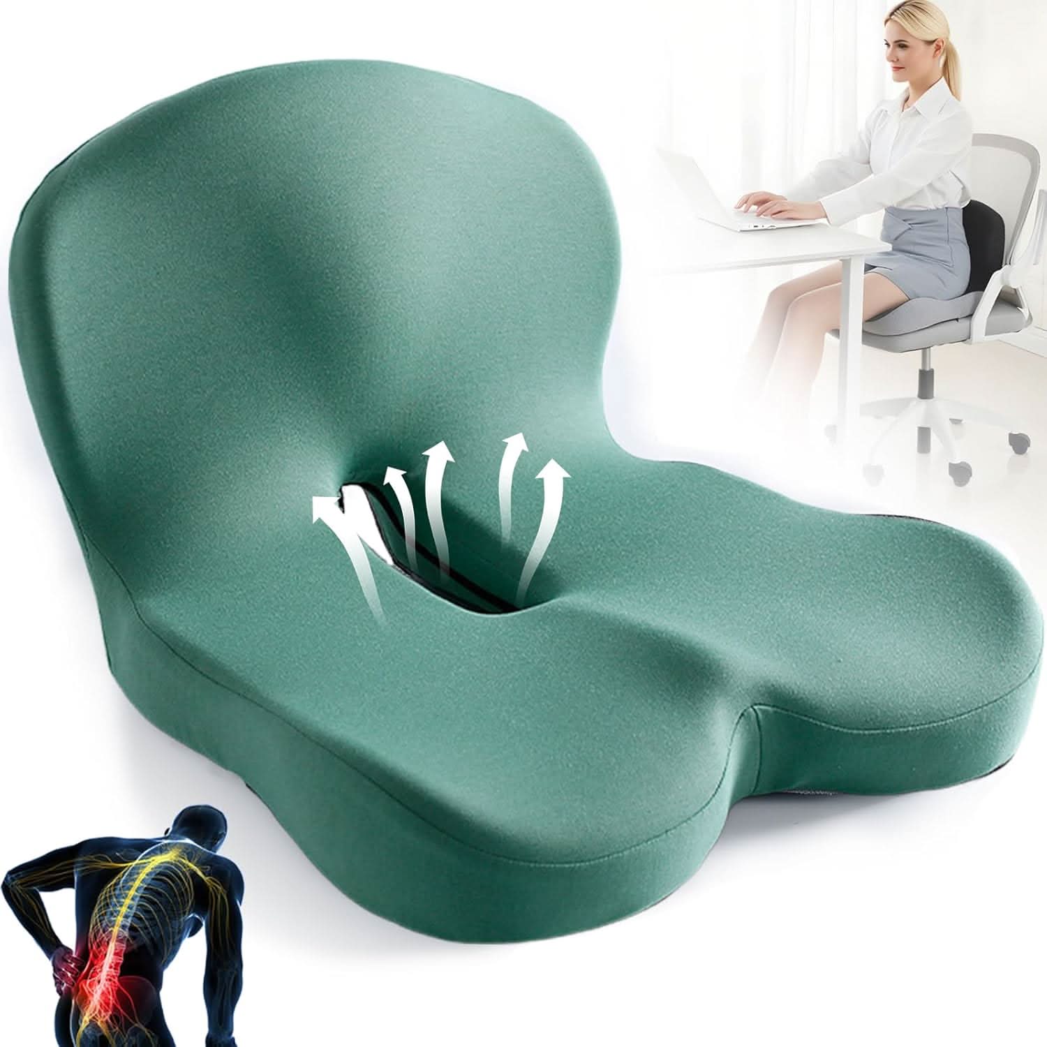Comfortis memory foam siddepude til ergonomisk siddekomfort