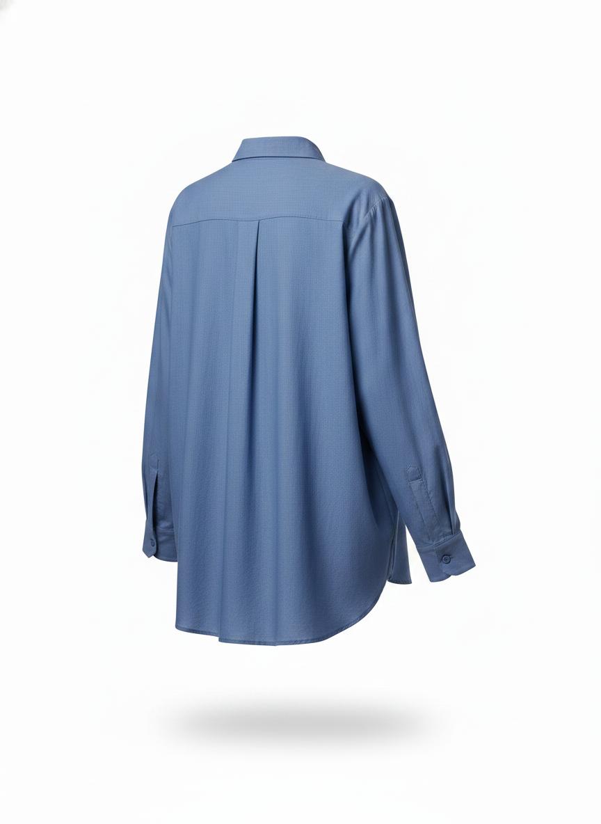 Women's Blue Button Top