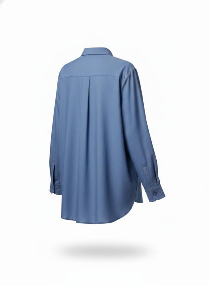 Women's Blue Button Top