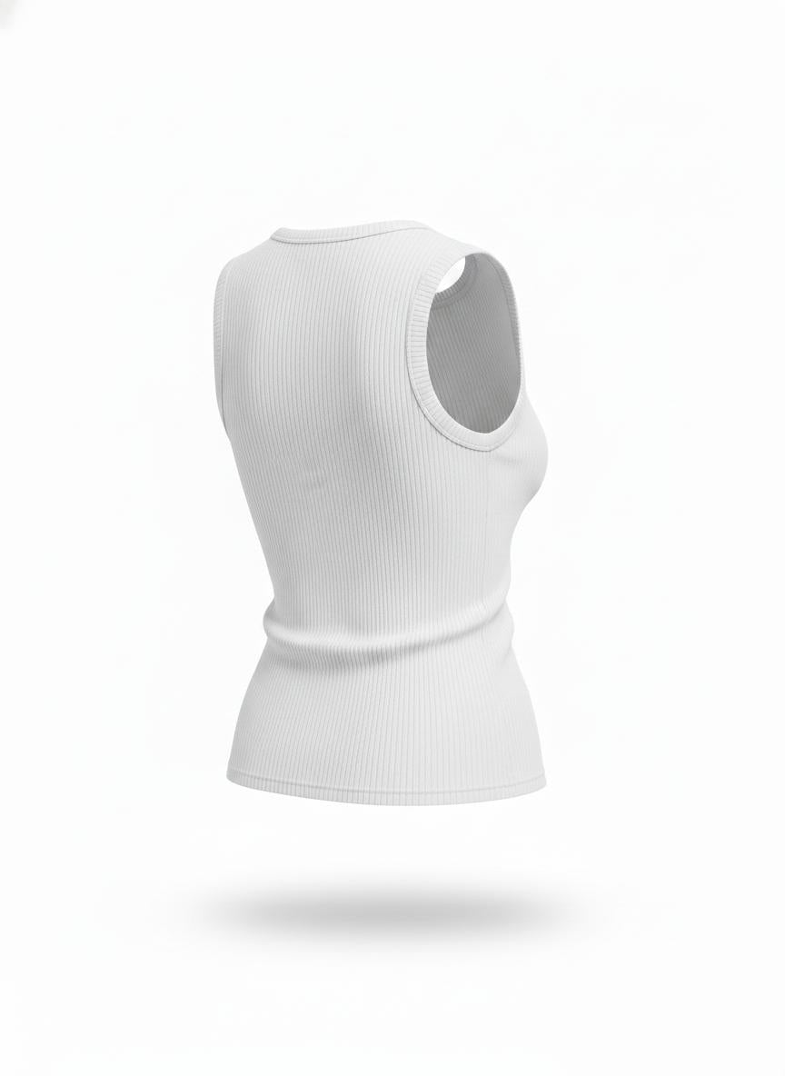 Women's White Ribbed Top