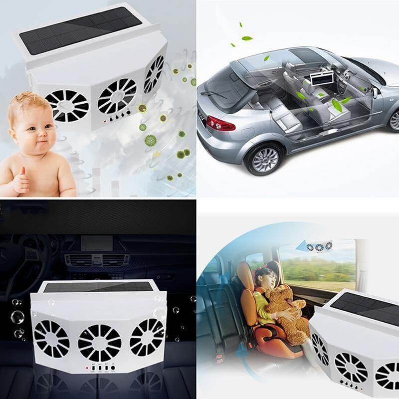 SolarVent AutoFresh Fahrzeuglüfter mit Solarpanel für Autofenster