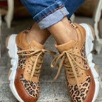 Modevia WildSchritt Damen Freizeitsneaker mit Tiermuster und Schnürung