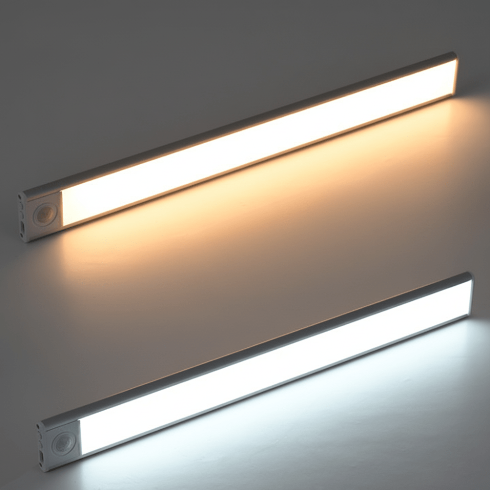 Listwa LED z czujnikiem do oświetlenia szafek, bezprzewodowa, USB, ściemniana