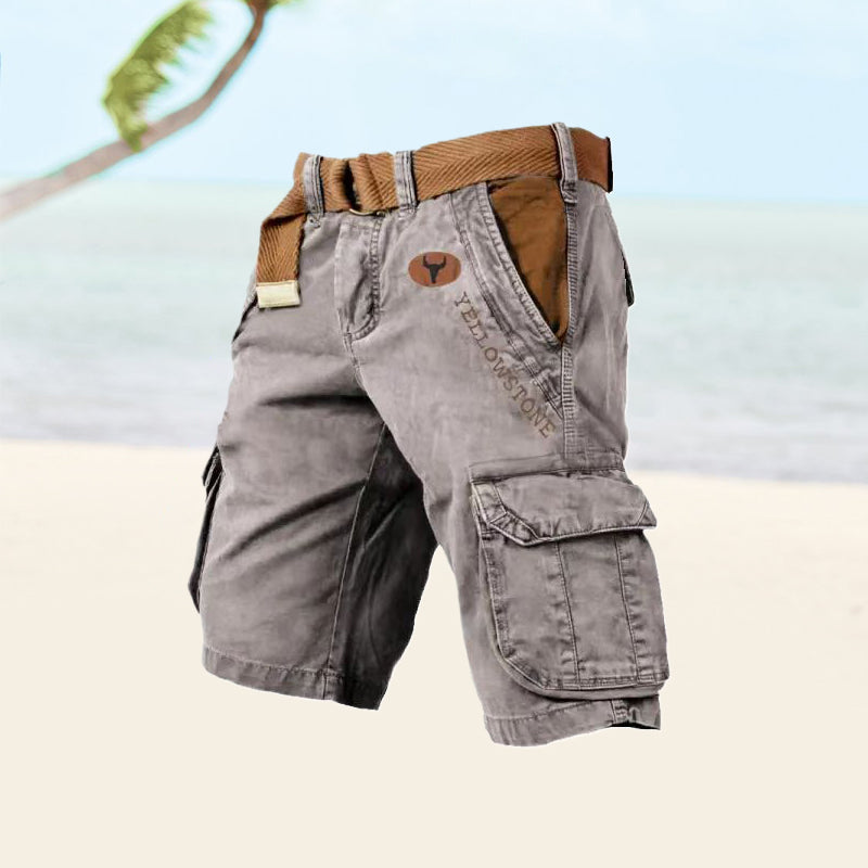 Herren Cargo Shorts mit Gürtel und Mehrfachtaschen