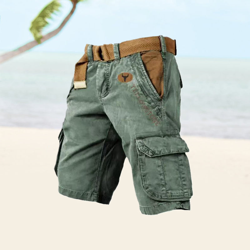 Herren Cargo Shorts mit Gürtel und Mehrfachtaschen