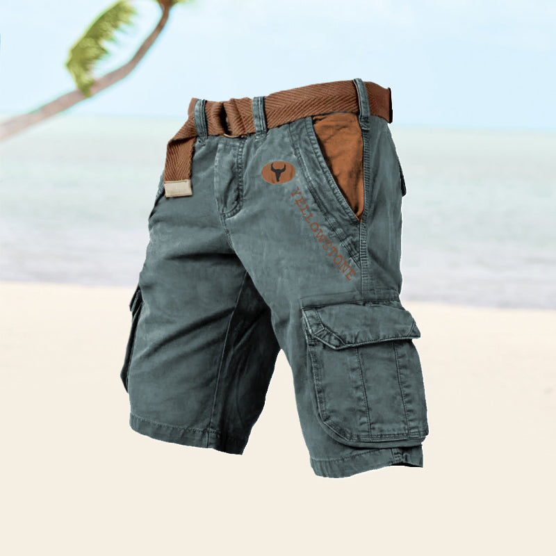 Herren Cargo Shorts mit Gürtel und Mehrfachtaschen