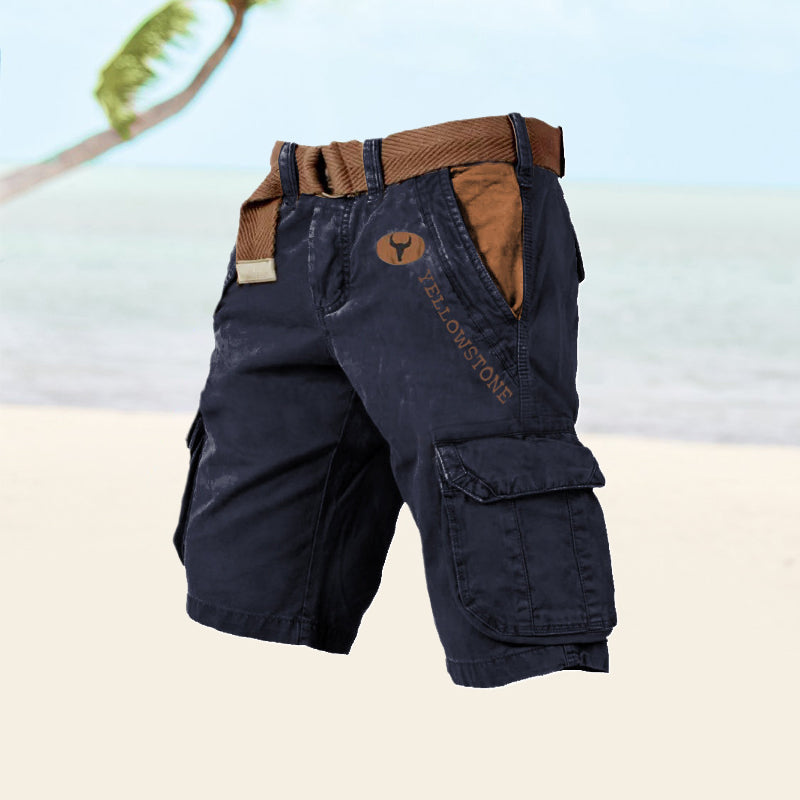 Herren Cargo Shorts mit Gürtel und Mehrfachtaschen