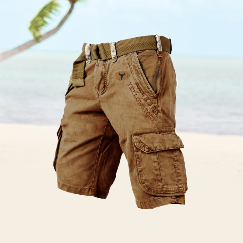 Herren Cargo Shorts mit Gürtel und Mehrfachtaschen