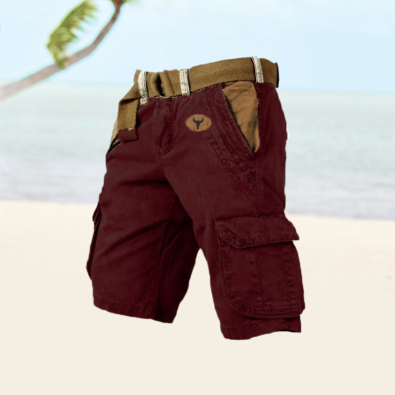 Herren Cargo Shorts mit Gürtel und Mehrfachtaschen