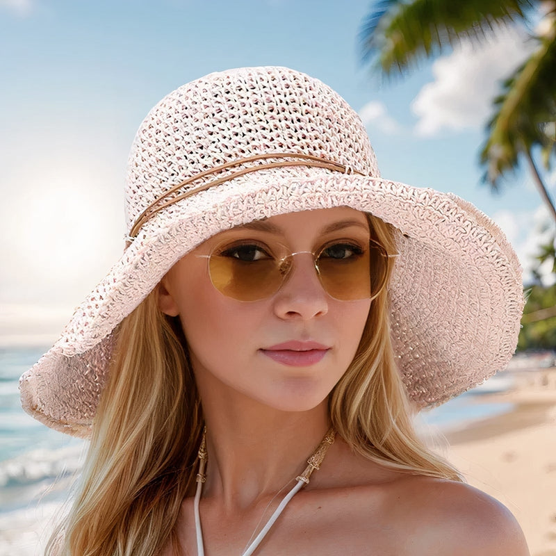 SonnenFlair Damen Strohhut mit Breiter Krempe für Sommertage