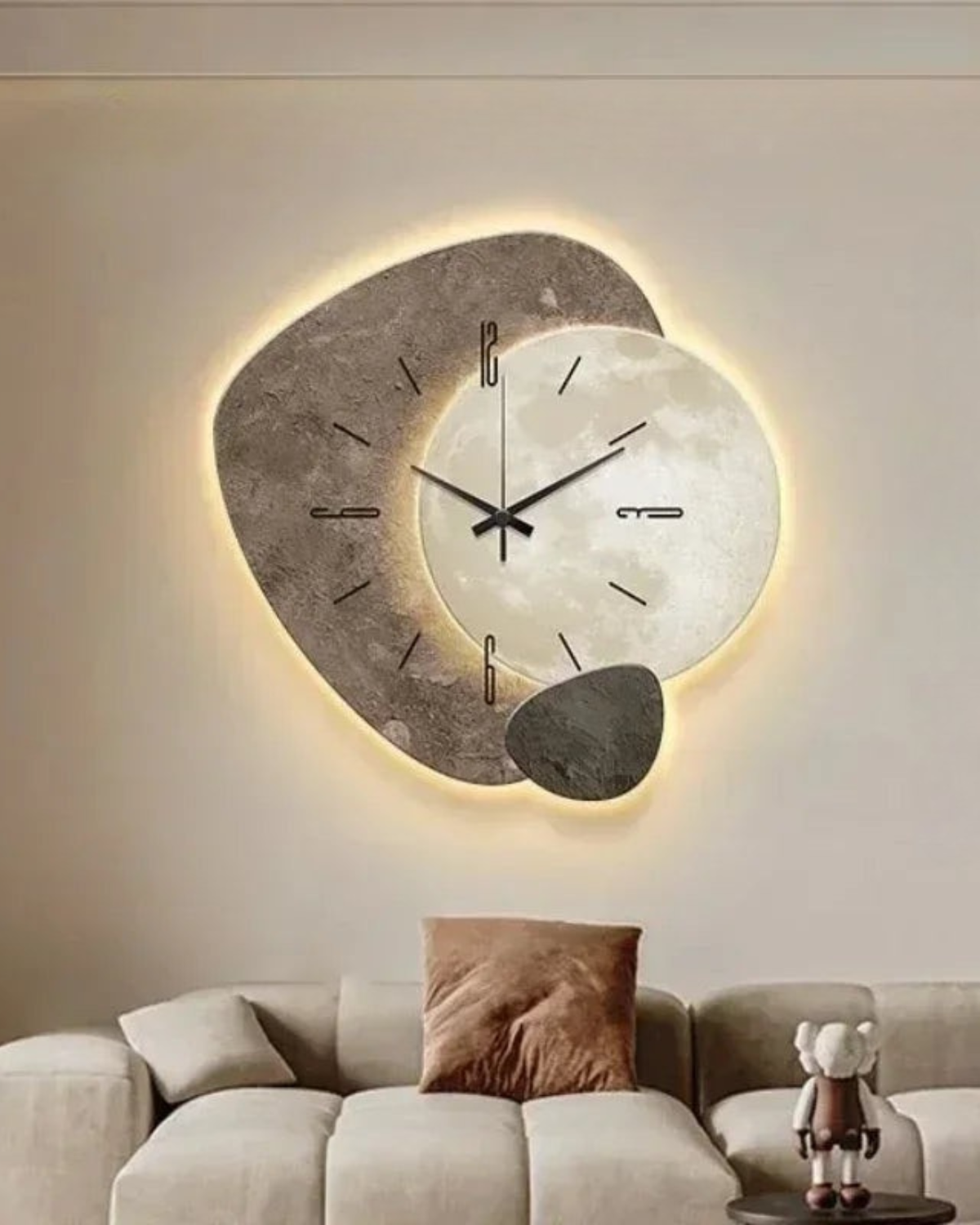 Selmora Mondkreis-Wanduhr mit dekorativem Mondmotiv