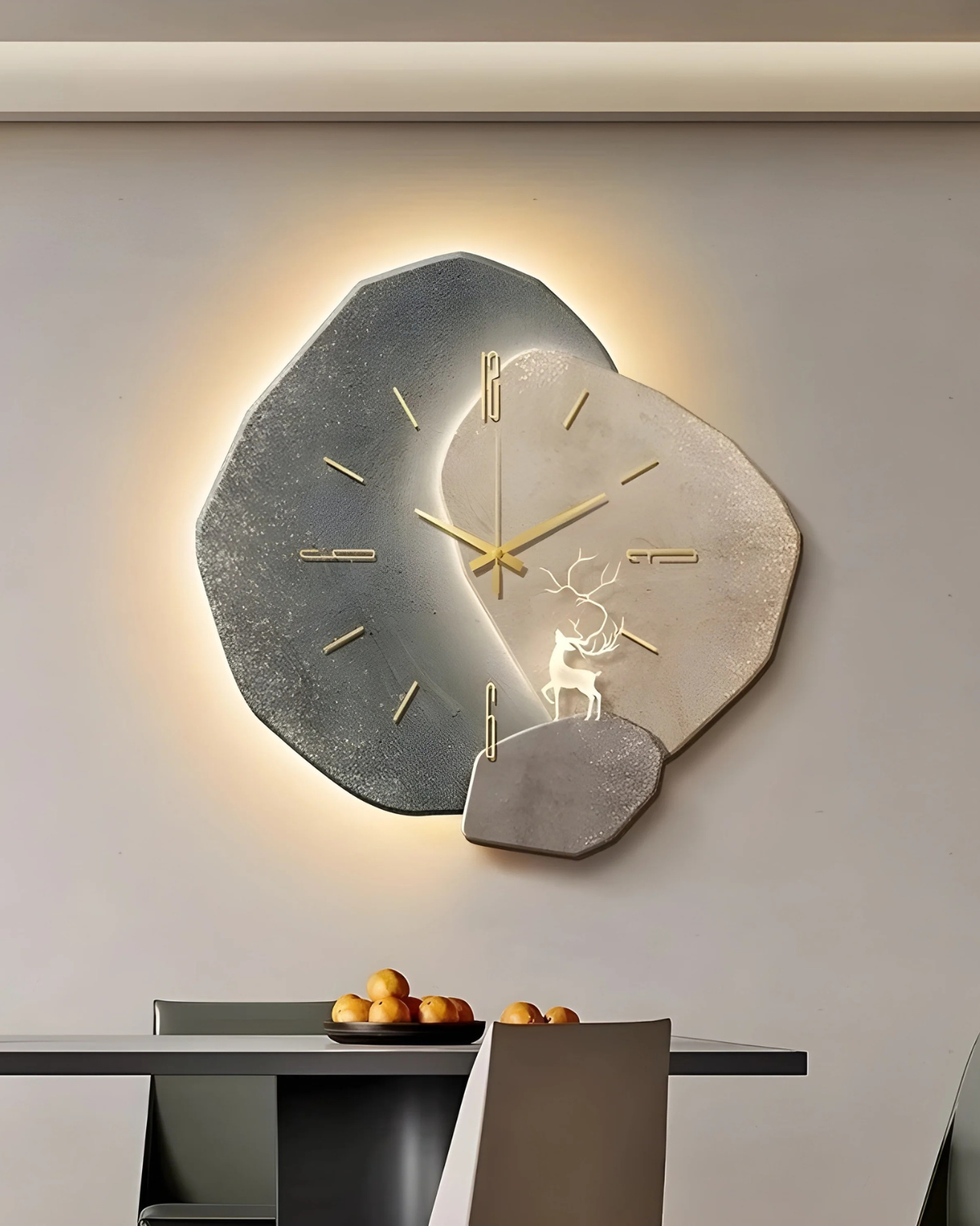 Selmora Mondkreis-Wanduhr mit dekorativem Mondmotiv