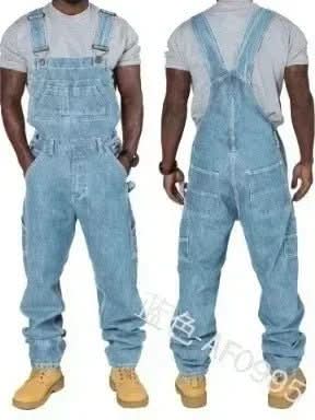 UrbanWerk Herren Latzhose aus Denim mit Verstellbaren Trägern