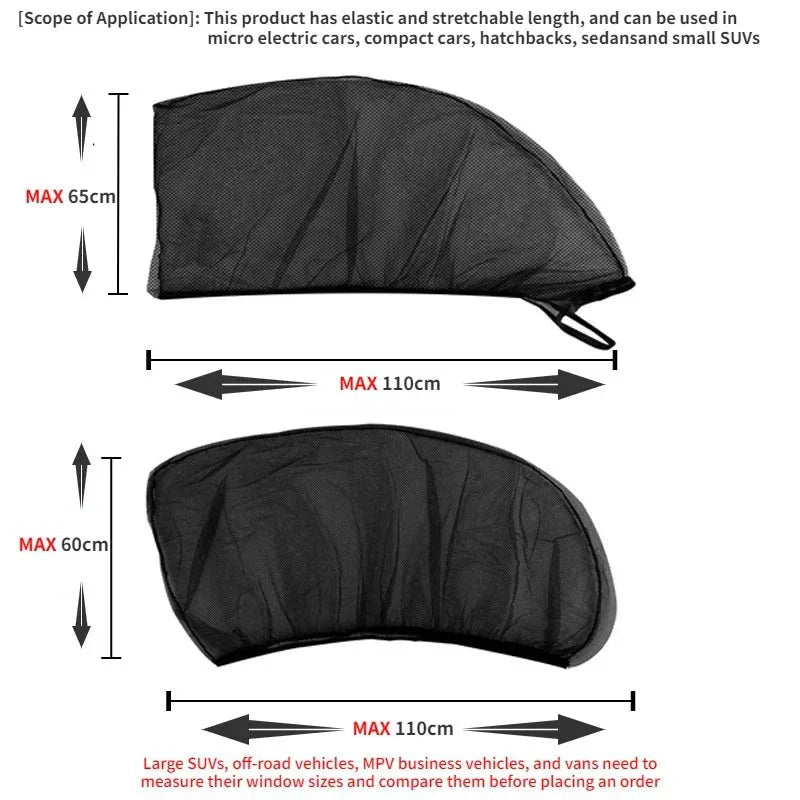 DriveMesh Fahrzeug Fensternetz 2er Set für Auto und Camping