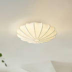 Rund loftlampe med stofskærm og E27 fatning