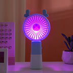 Tierino Mini håndventilator med dyremotiv og USB-opladning