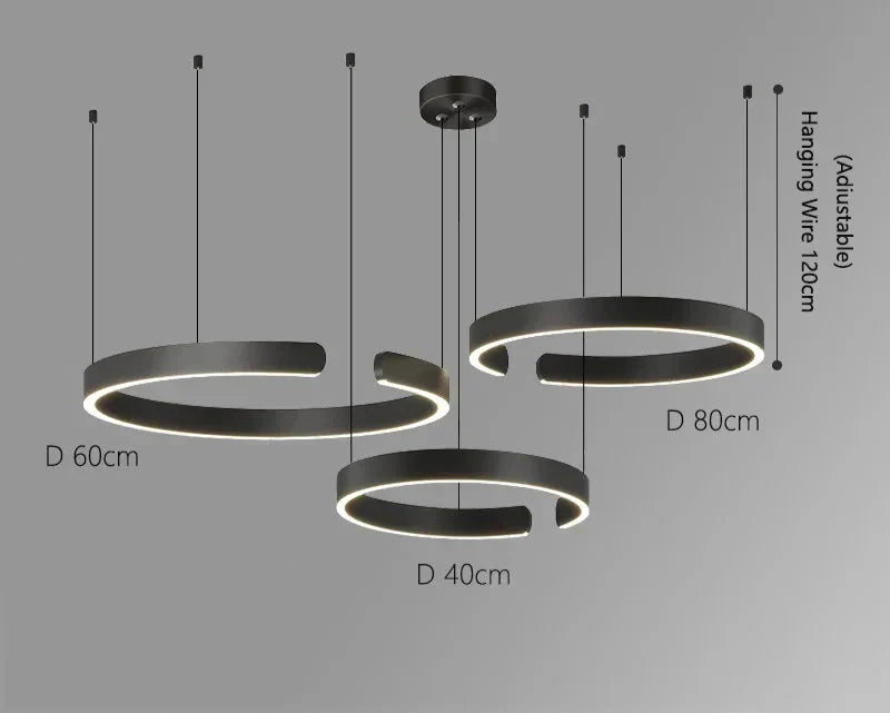 Lysring LED pendel rund tidssvarende loftlampe