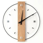 Holz-Wanduhr rund mit leisem Uhrwerk aus Bambus