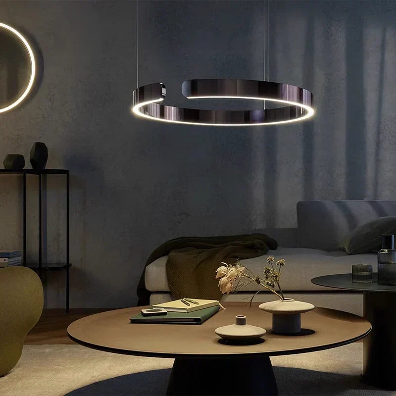 Lysring LED pendel rund tidssvarende loftlampe