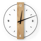 Holz-Wanduhr rund mit leisem Uhrwerk aus Bambus