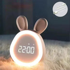 Zegar dziecięcy HasiLicht LED z nocnym światłem w stylu królika USB