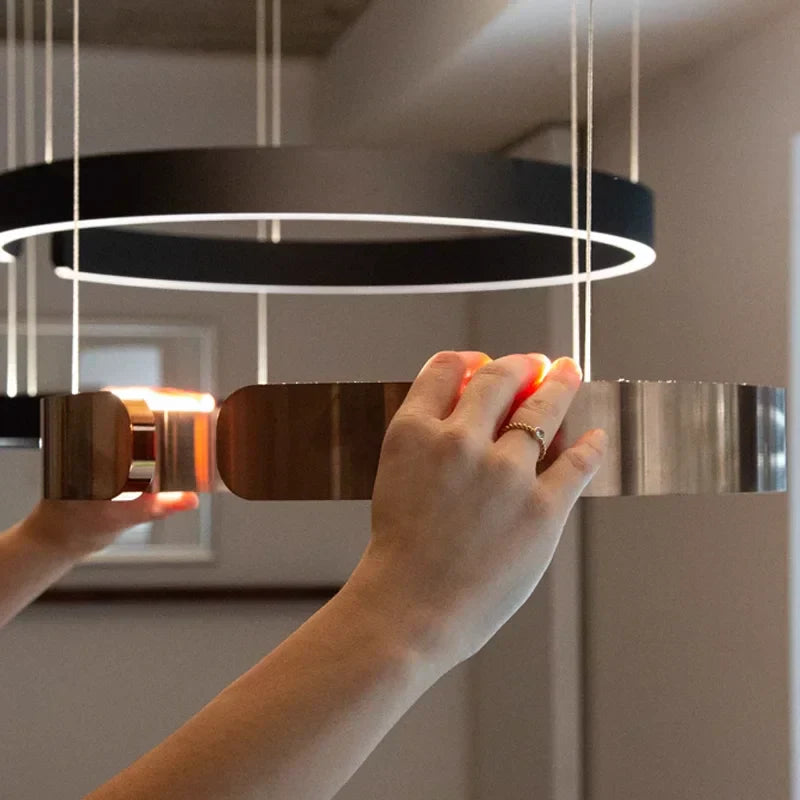 Lysring LED pendel rund tidssvarende loftlampe