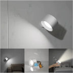 LED væglampe trådløs med drejelig lampehoved og USB-opladning