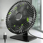 BreezeOrbit USB bordventilator med oscillation & 4 hastigheder