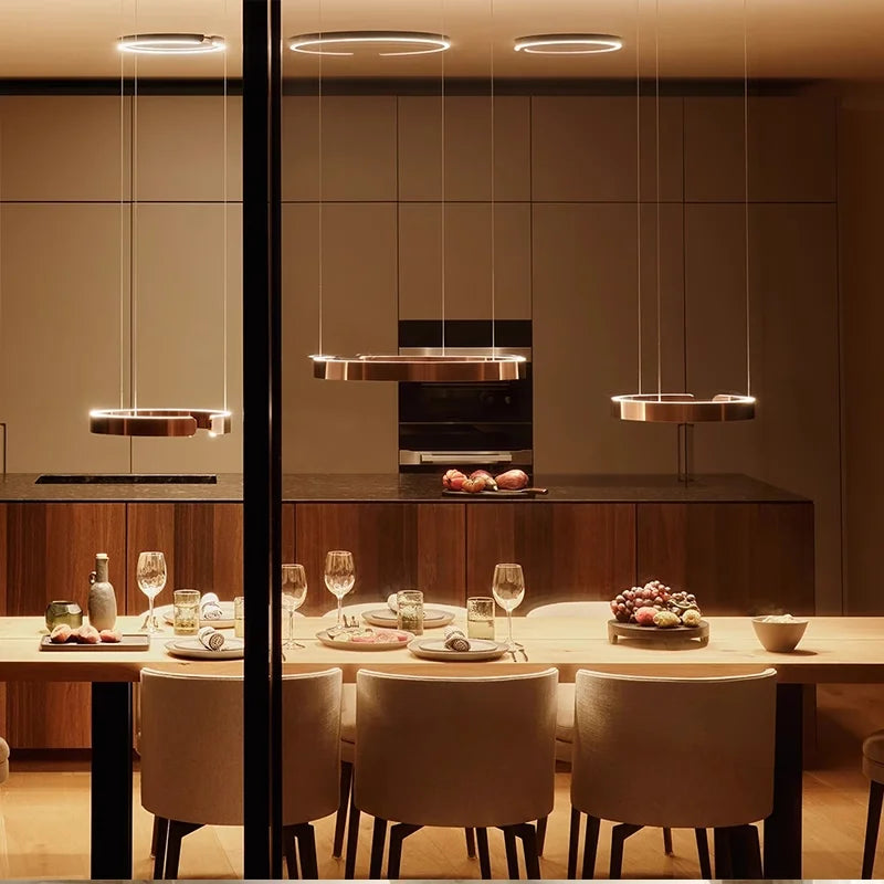 Lysring LED pendel rund tidssvarende loftlampe