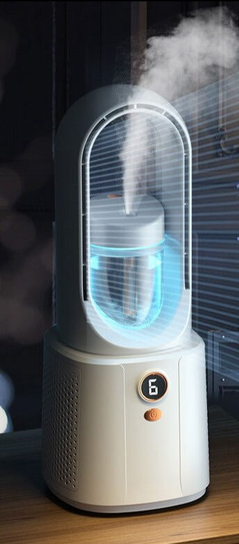 AirGlow PureFlow Bladloser Ventilator mit Luftbefeuchter & Nachtlicht