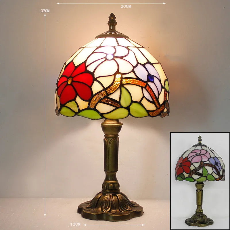 Luminara Tiffany Tischlampe mit Farbglasdesign