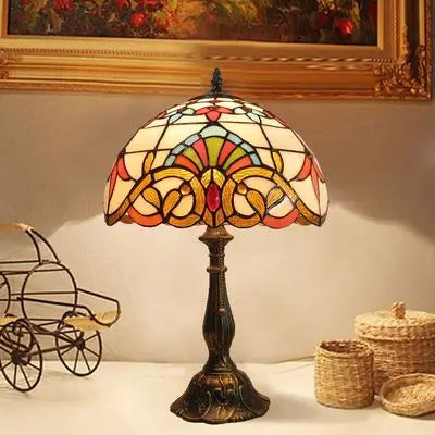 Luminara Tiffany Tischlampe mit Farbglasdesign