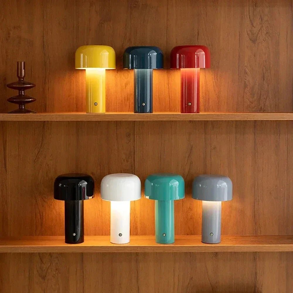 Trådløs bordlampe LED moderne design stof varmt lys