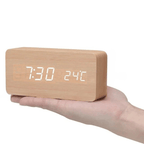 LED-vækkeur med temperaturvisning og 3 alarmtider