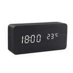 LED-vækkeur med temperaturvisning og 3 alarmtider