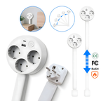 Steckdosenleiste ausziehbar mit USB Anschlüssen und EU Steckdosen