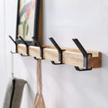 Wandgarderobe Aluminium Holz Doppelhaken 40 cm
