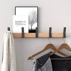 Wandgarderobe Aluminium Holz Doppelhaken 40 cm