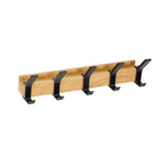 Wandgarderobe Aluminium Holz Doppelhaken 40 cm